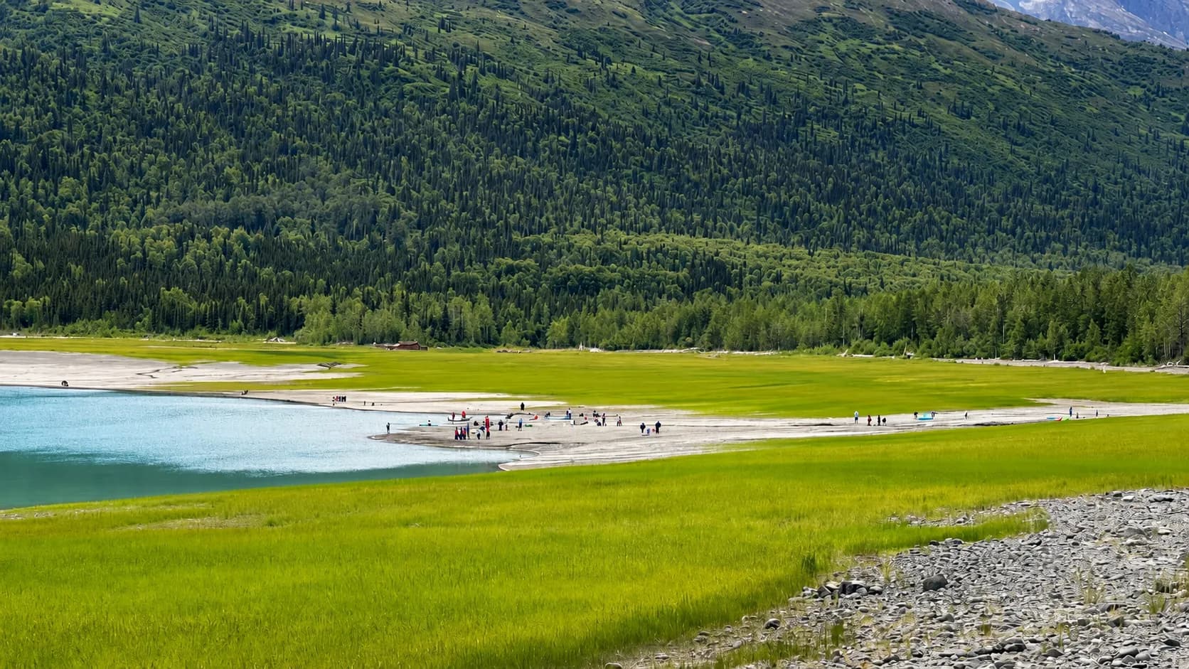 The shoreline at Eklutna Lake