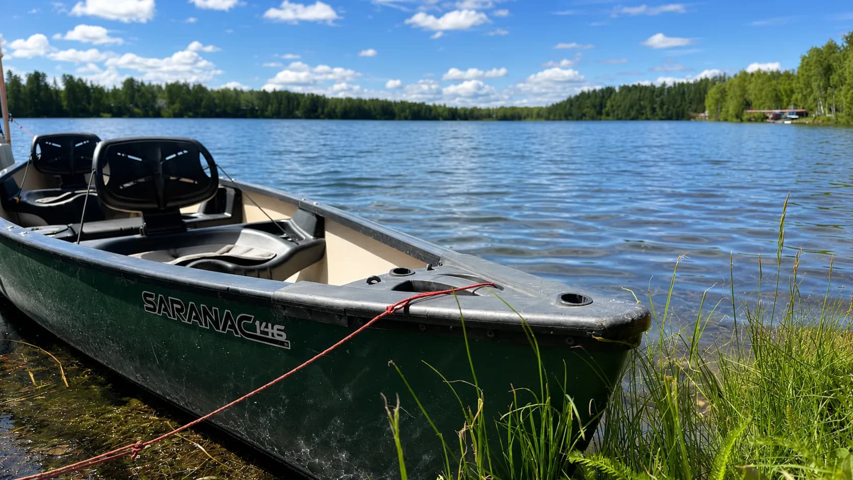 Canoe at the Blodgett Lake shoreline