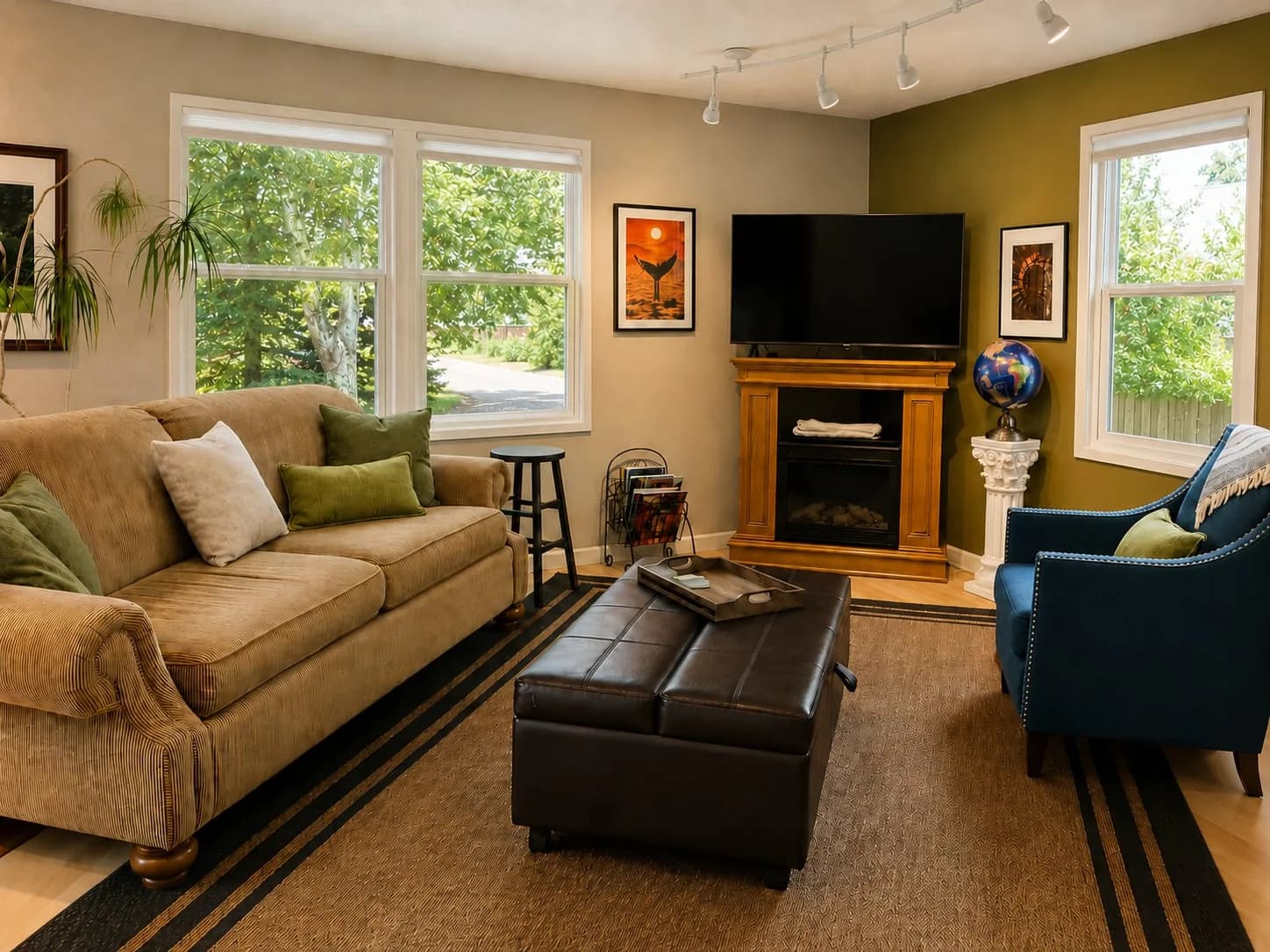 Living room at Cozihaus in Spenard